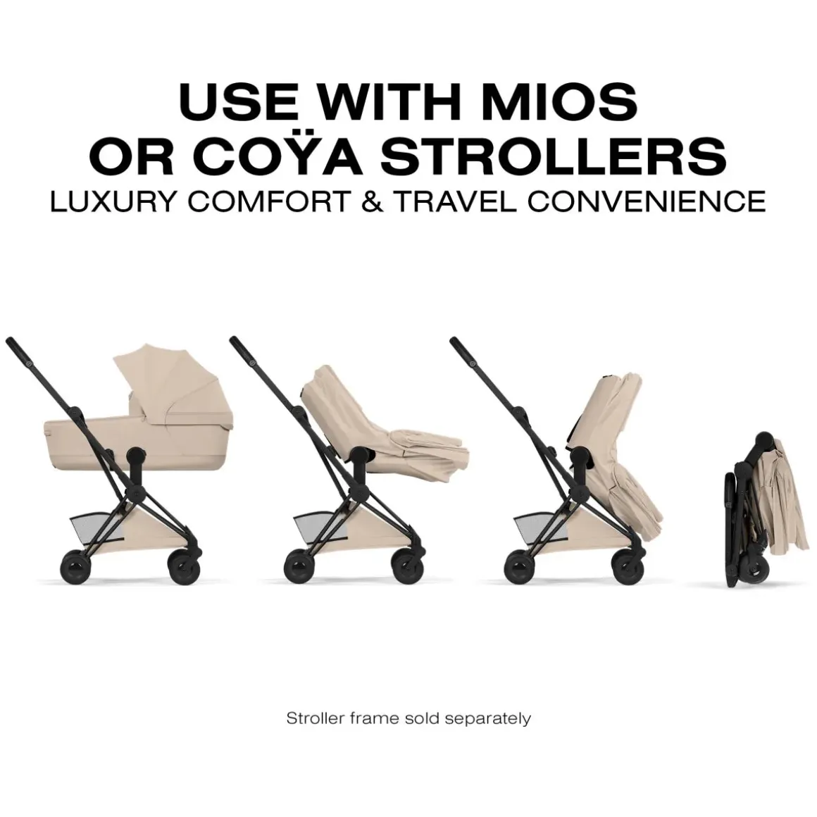 Cybex Mios / Coya Fold Lux Carry Cot (2026) - Style Collection - Cozy Beige