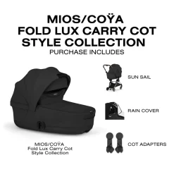 Cybex Mios / Coya Fold Lux Carry Cot (2026) - Style Collection - Sepia Black