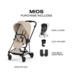 Cybex Mios Stroller (2026) - Matte Black Frame / Cozy Beige Lux Seat