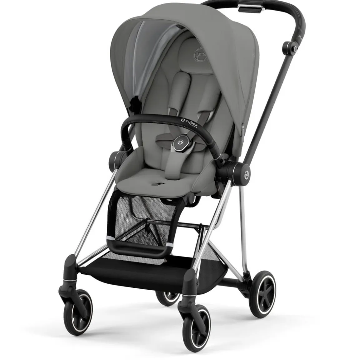 Cybex MIOS 3 Stroller (One Box) - Chrome / Black / Soho Grey