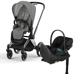 Cybex Priam 4 + Cloud T Travel System Bundle - Chrome / Black / Soho Grey / Sepia Black