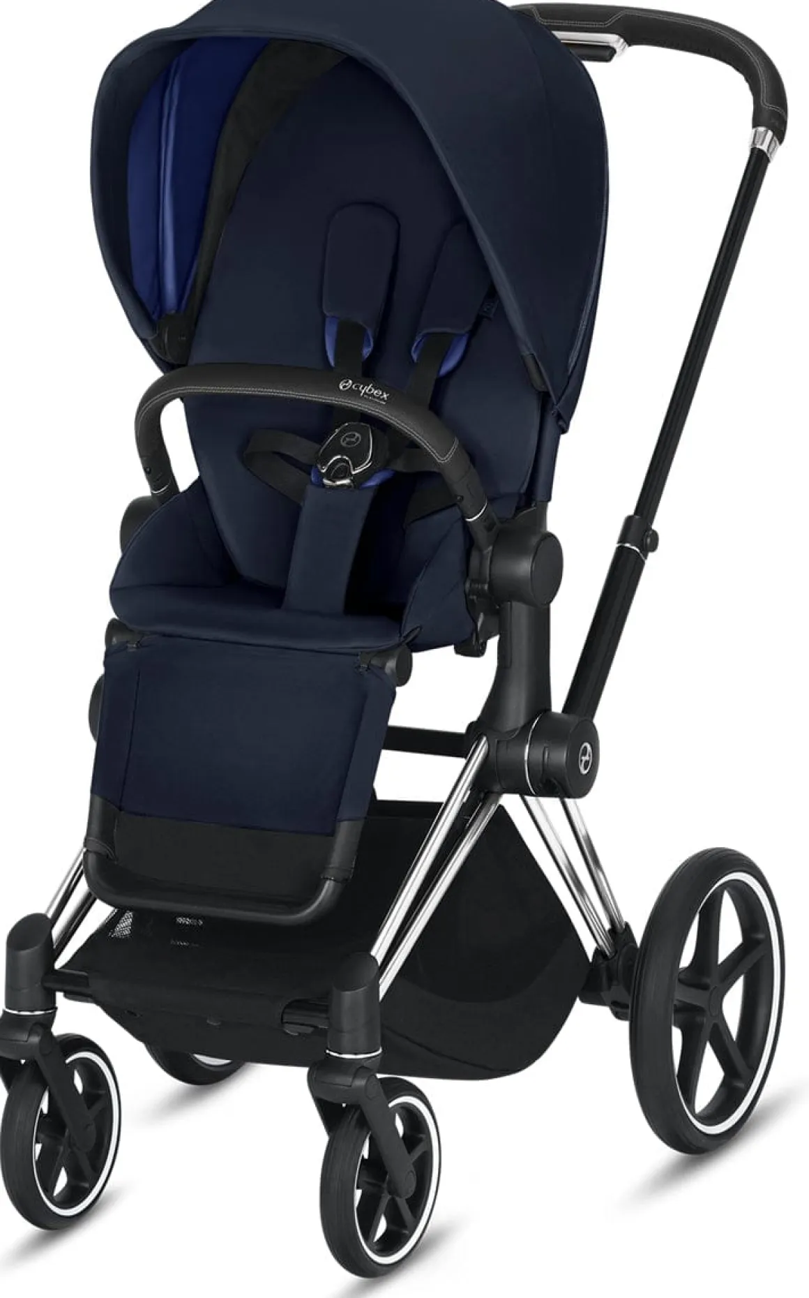 Cybex Priam 3 Complete Stroller - Chrome/Black/Indigo Blue