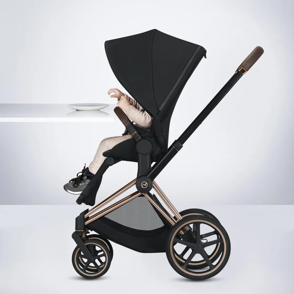 Cybex Priam 3 Complete Stroller - Chrome/Brown/Indigo Blue