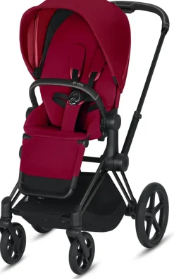 Cybex Priam 3 Complete Stroller - Matte Black/True Red