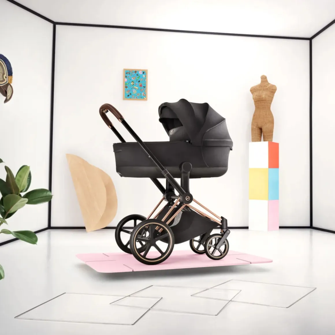 Cybex Priam Fold Lux Carry Cot (2026) - Coconut Brown