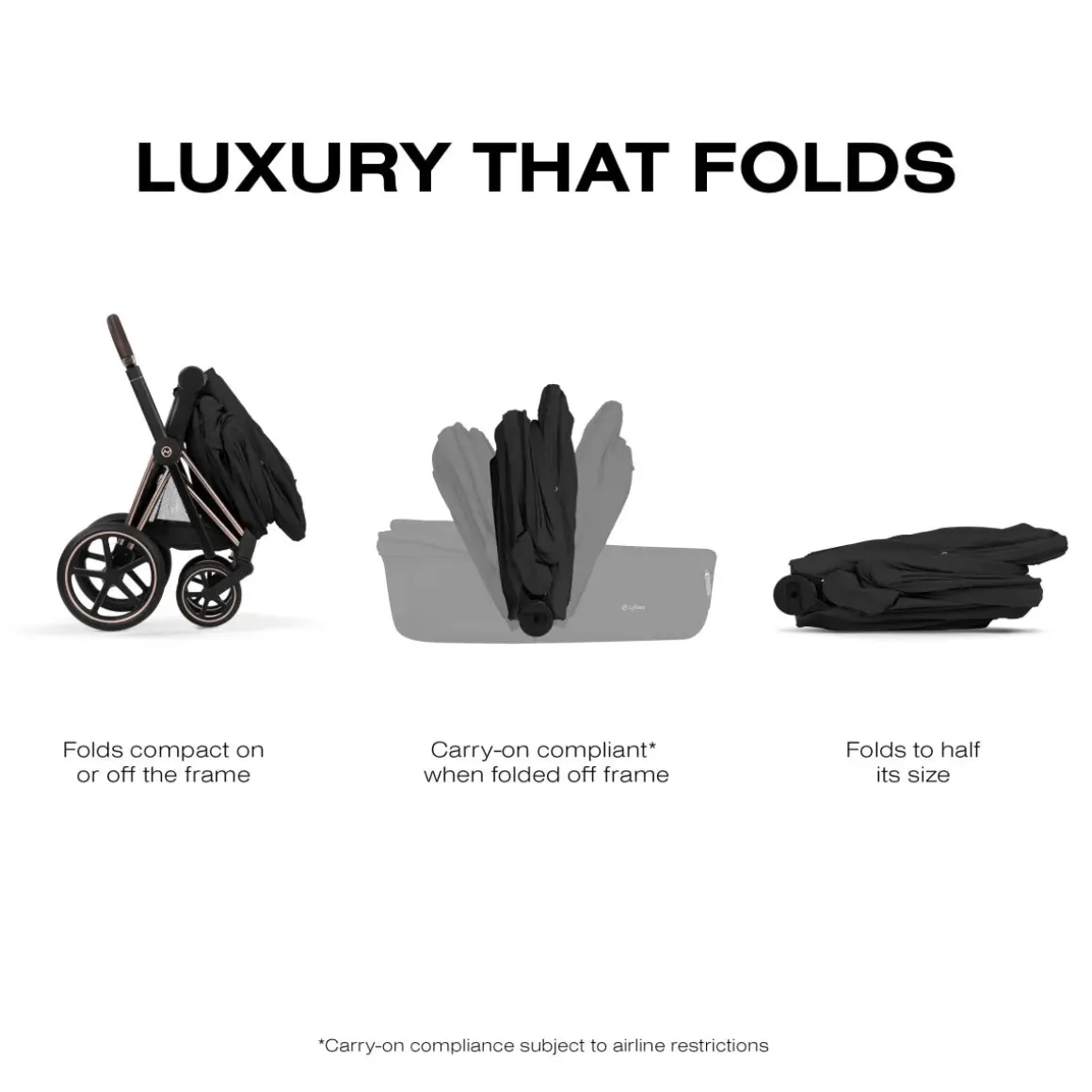 Cybex Priam Fold Lux Carry Cot (2026) - Sepia Black