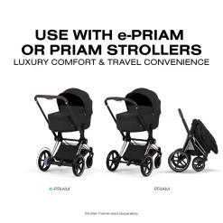 Cybex Priam Fold Lux Carry Cot (2026) - Sepia Black