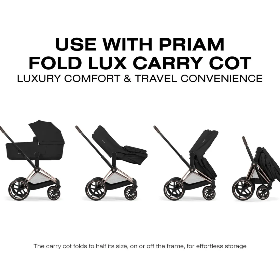 Cybex Priam Stroller (2026) - Matte Black Frame / Coconut Brown Lux Seat