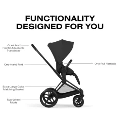 Cybex Priam Stroller (2026) - Matte Black Frame / Sepia Black Lux Seat