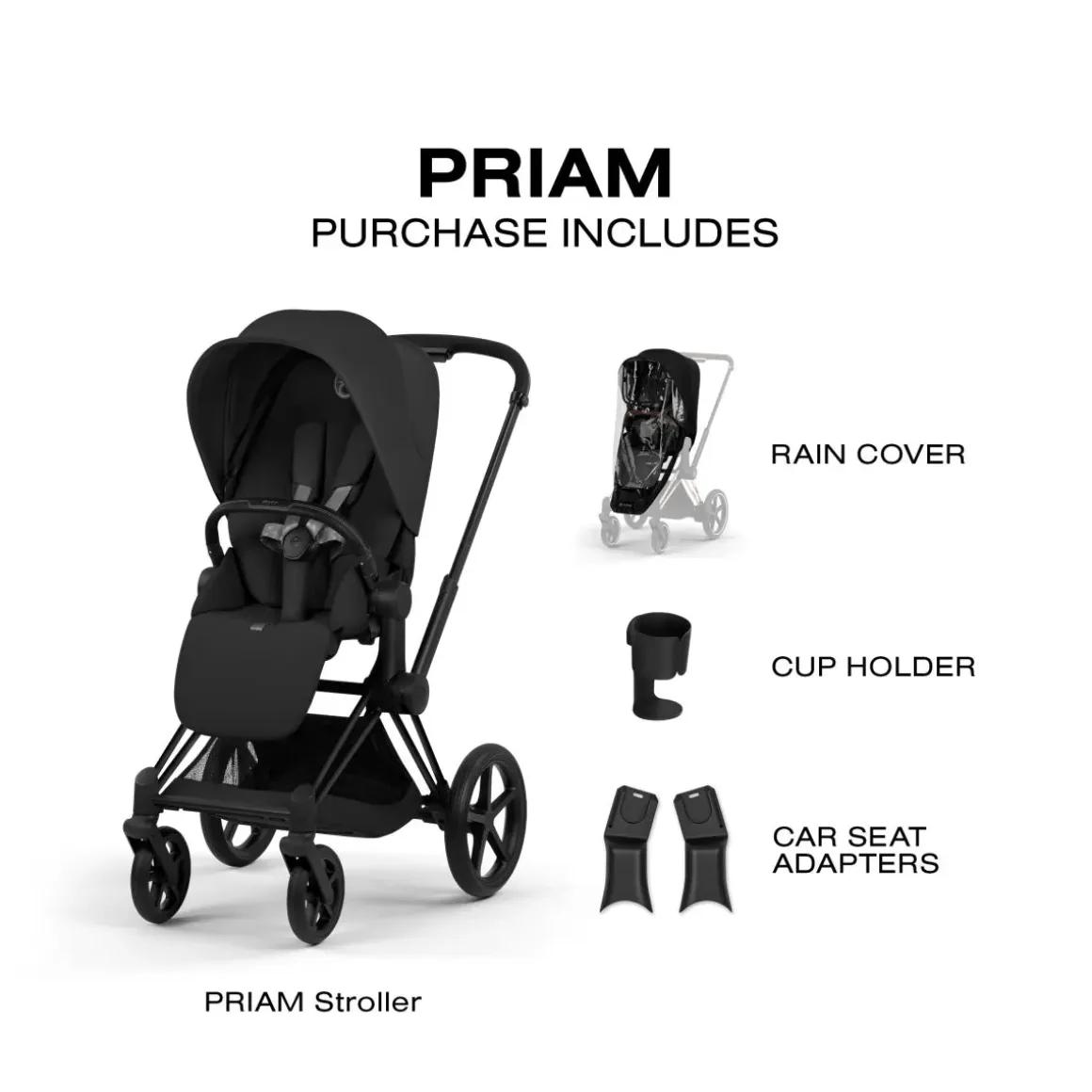 Cybex Priam Stroller (2026) - Matte Black Frame / Sepia Black Lux Seat
