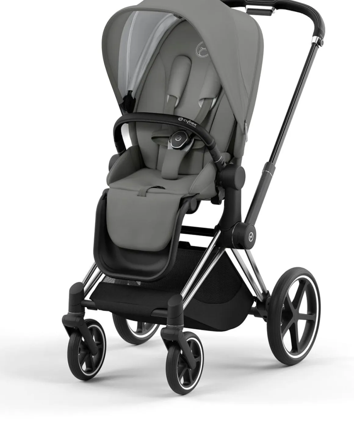 Cybex Priam 4 Stroller (One Box) - Chrome / Black / Soho Grey