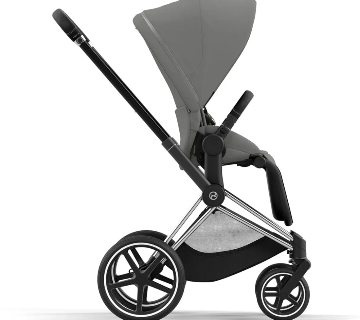 Cybex Priam 4 Stroller (One Box) - Chrome / Black / Soho Grey
