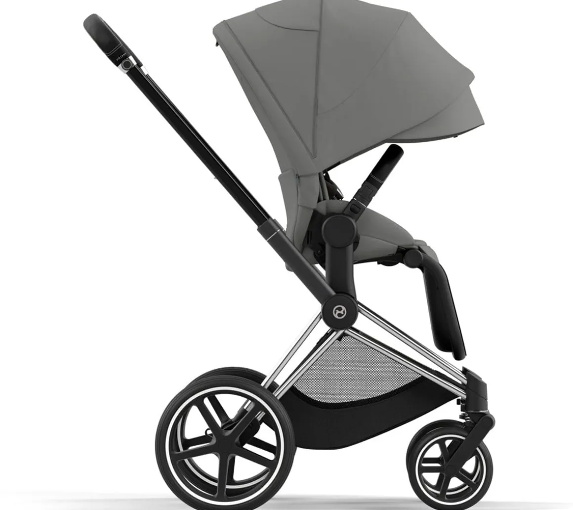 Cybex Priam 4 Stroller (One Box) - Chrome / Black / Soho Grey