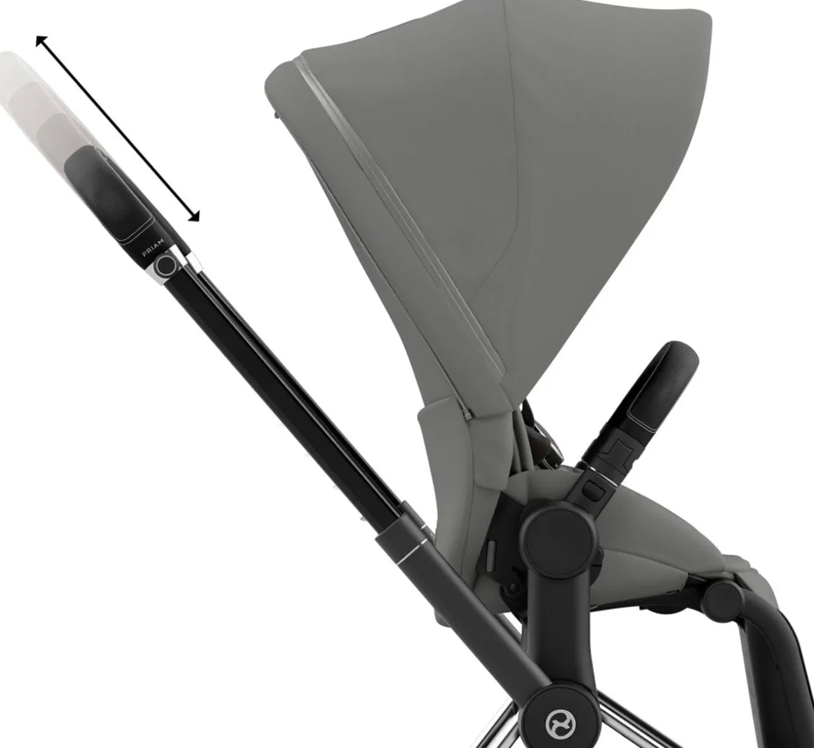 Cybex Priam 4 Stroller (One Box) - Chrome / Black / Soho Grey