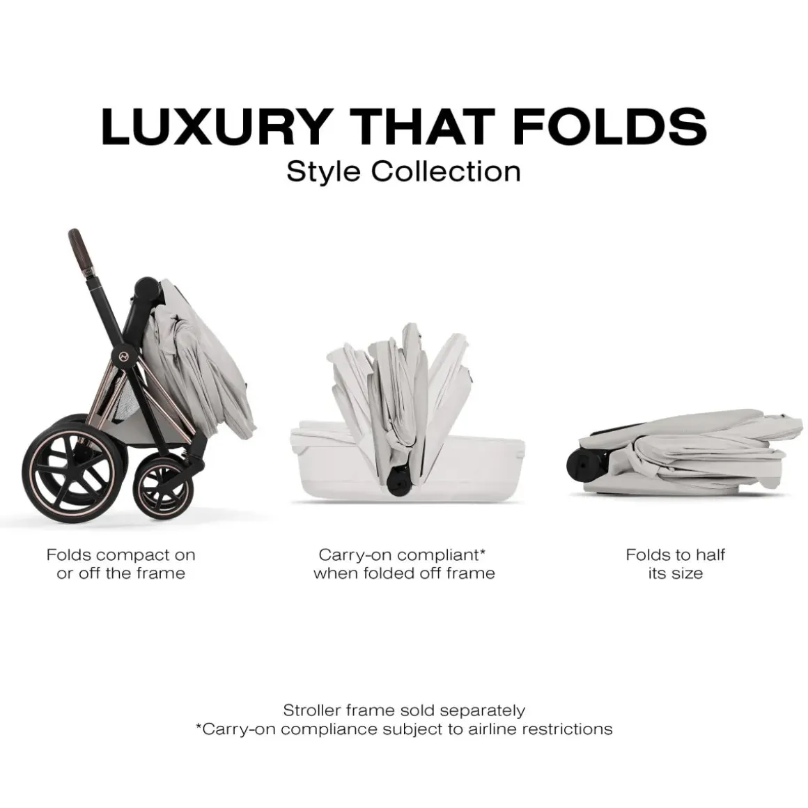 Cybex Priam Style Fold Cot (2026) - City Grey