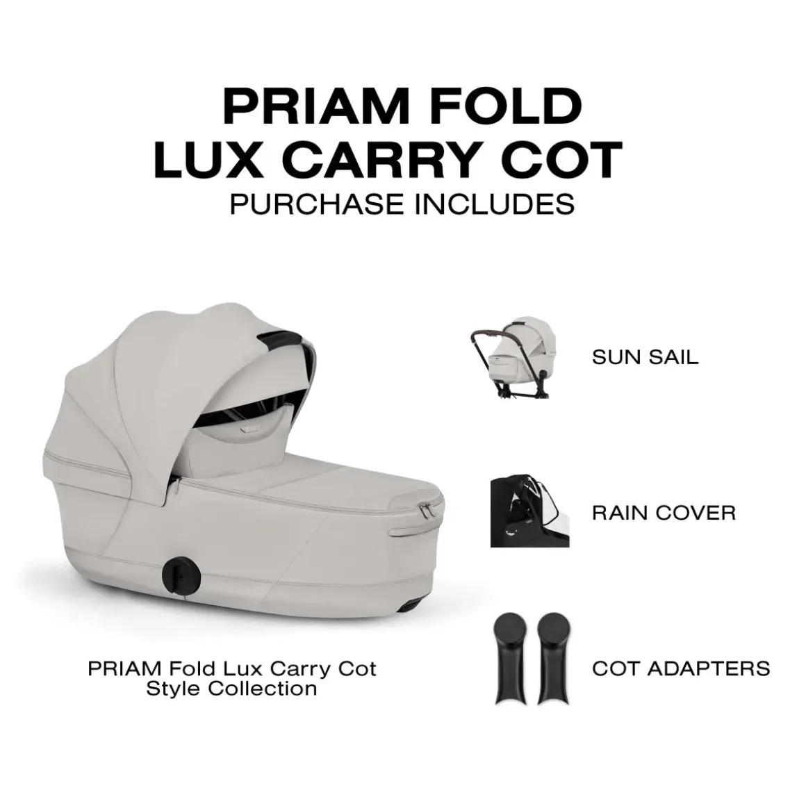 Cybex Priam Style Fold Cot (2026) - City Grey
