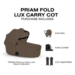 Cybex Priam Style Fold Cot (2026) - Coconut Brown