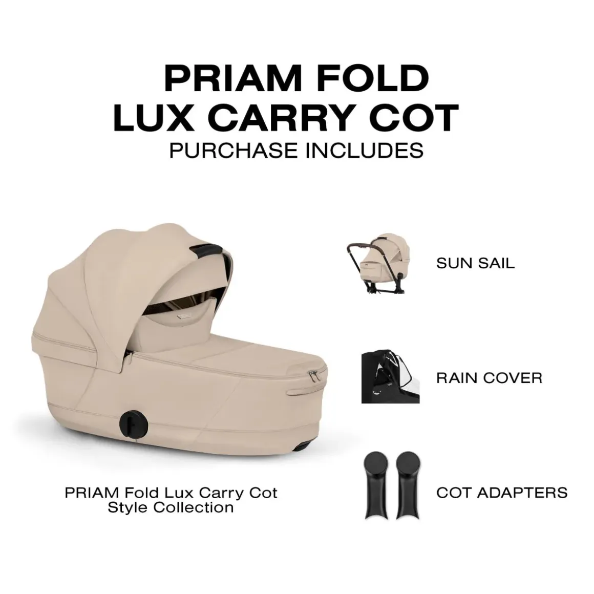 Cybex Priam Style Fold Cot (2026) - Cozy Beige