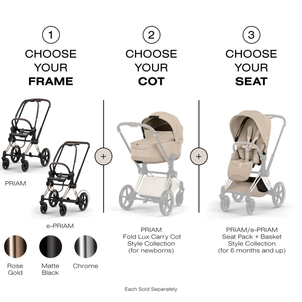 Cybex Priam Style Fold Cot (2026) - Cozy Beige