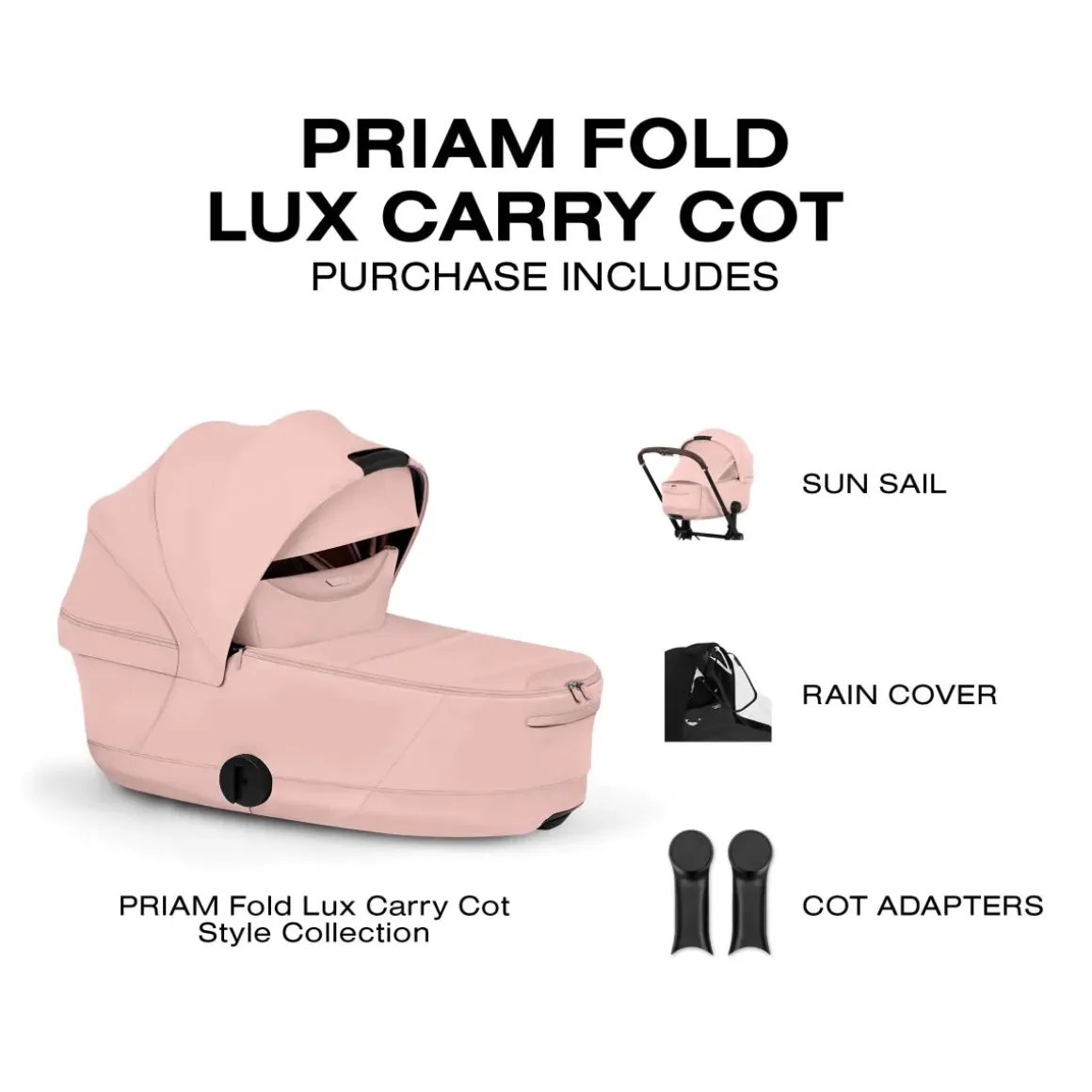 Cybex Priam Style Fold Cot (2026) - Peach Pink