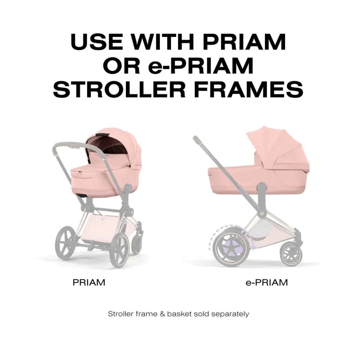 Cybex Priam Style Fold Cot (2026) - Peach Pink