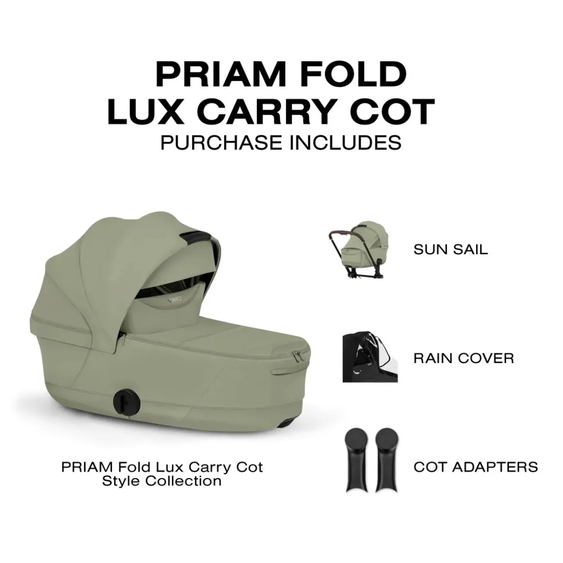 Cybex Priam Style Fold Cot (2026) - Sage Green