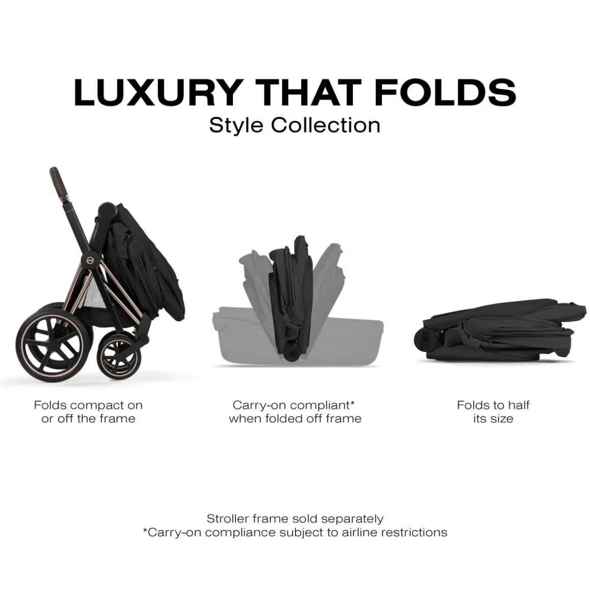 Cybex Priam Style Fold Cot (2026) - Sepia Black
