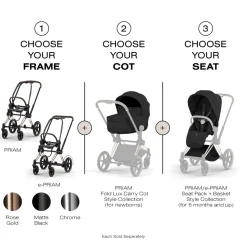 Cybex Priam Style Fold Cot (2026) - Sepia Black