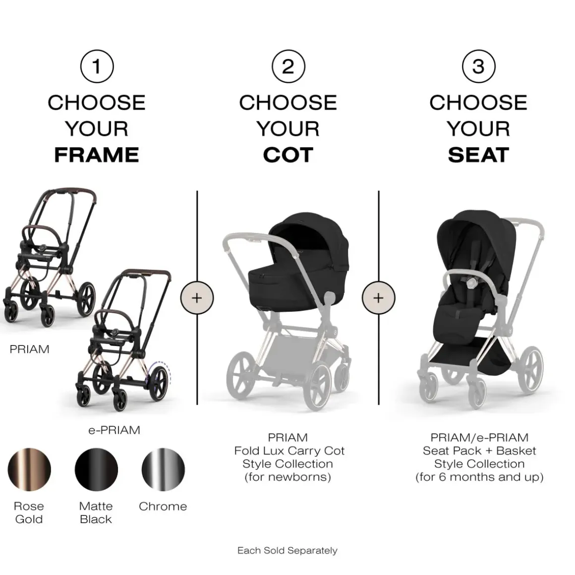Cybex Priam Style Fold Cot (2026) - Sepia Black