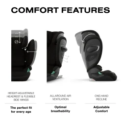 Cybex Solution G2 Folding Travel High-Back Booster - Moon Black