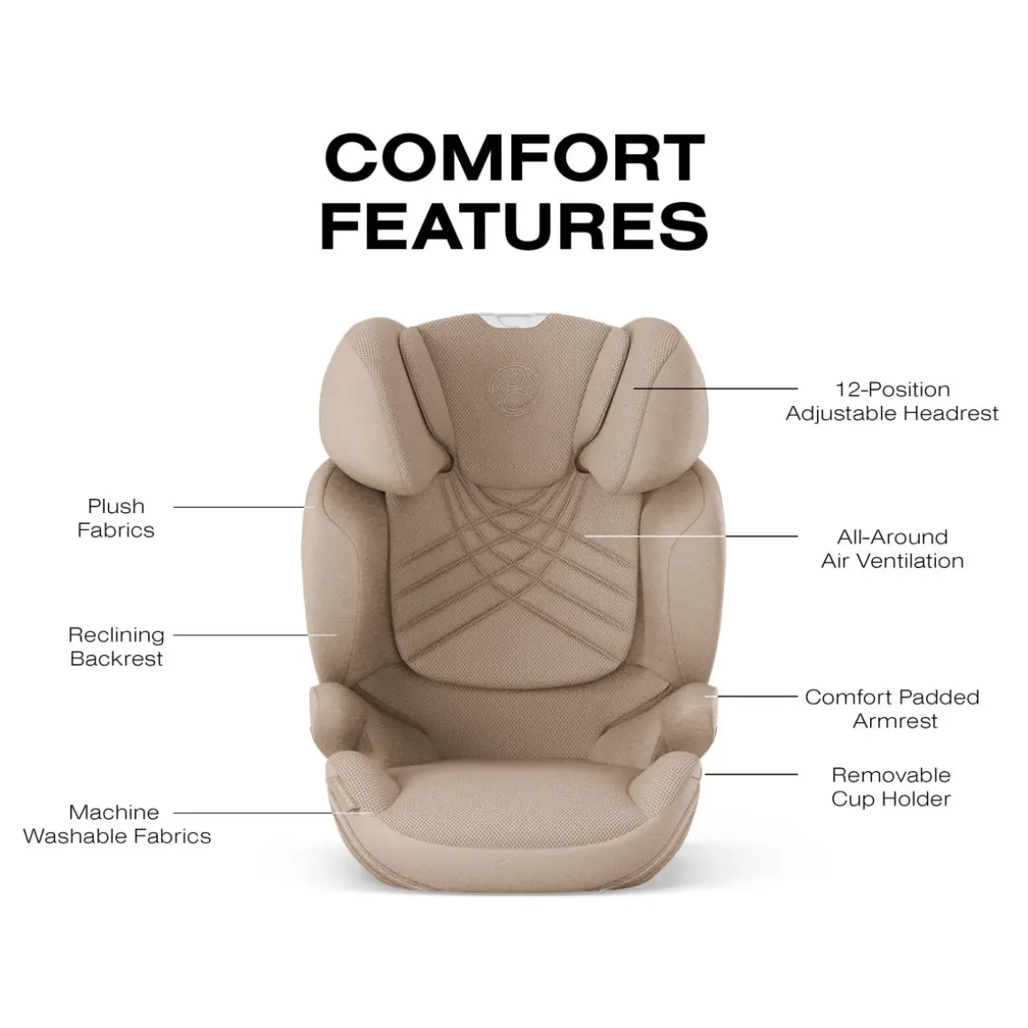 Cybex Solution T High-Back Booster Car Seat - Cozy Beige