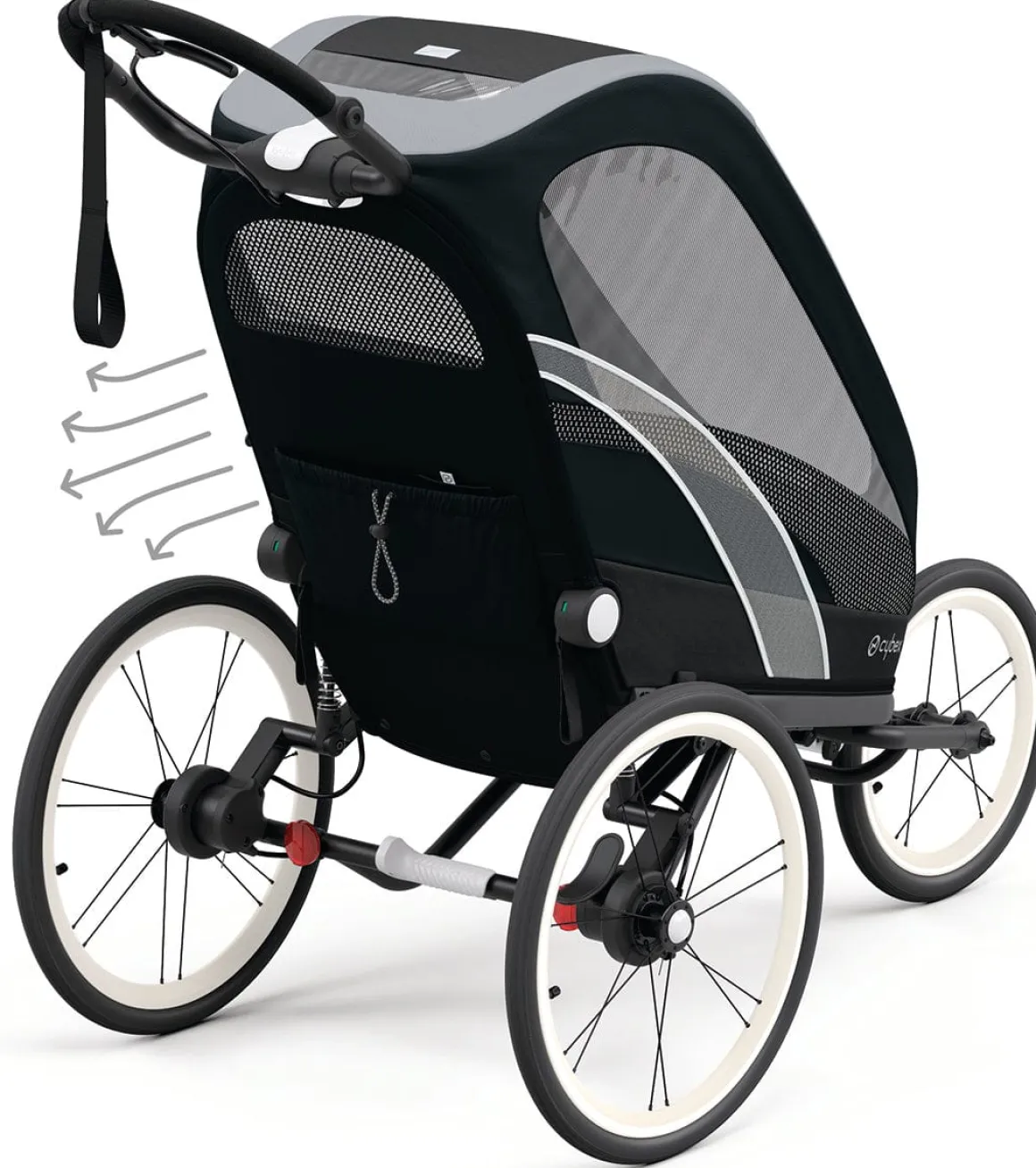 Cybex Zeno Multisport Trailer (One Box) - All Black