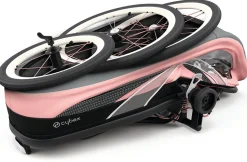 Cybex Zeno Multisport Trailer Bundle - Black/Pink Frame + All Black Seat Pack