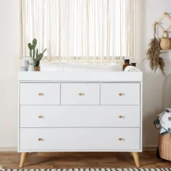 dadada Austin 5-Drawer Dresser - White / Natural