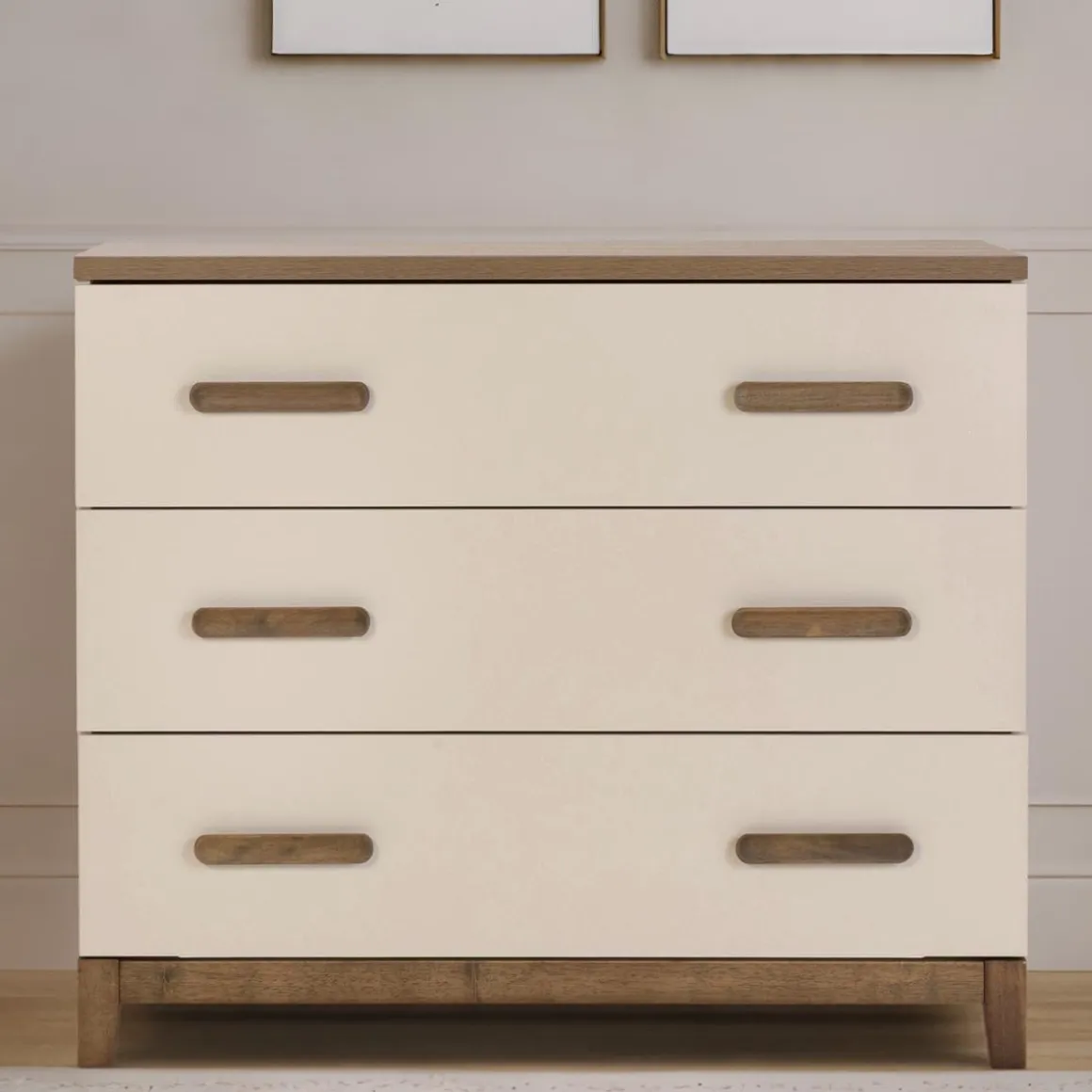 dadada Lala Little 3-Drawer Dresser - Almond Milk / Walnut