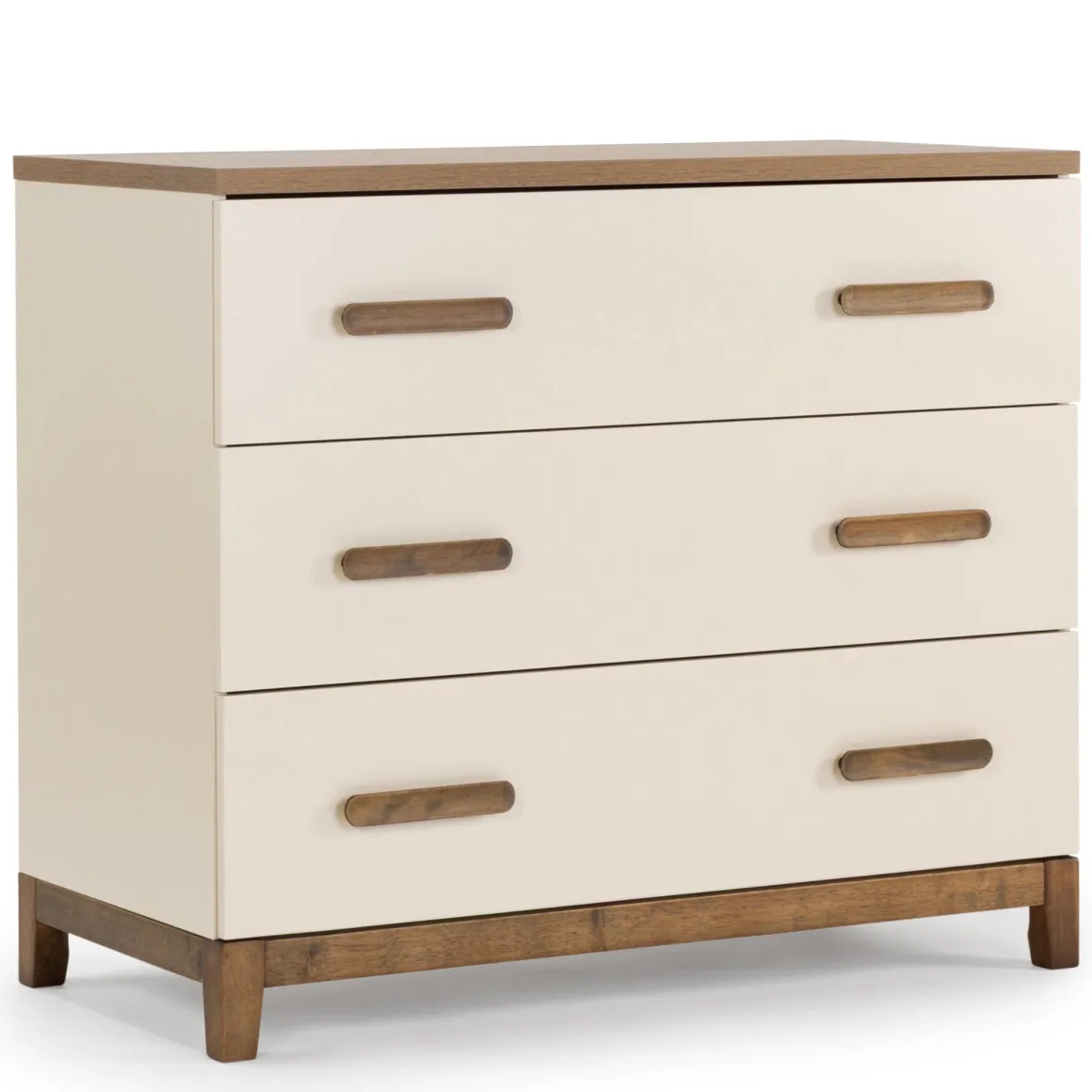 dadada Lala Little 3-Drawer Dresser - Almond Milk / Walnut