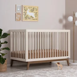 dadada Soho 3-in-1 Convertible Crib - Almond Milk / Walnut
