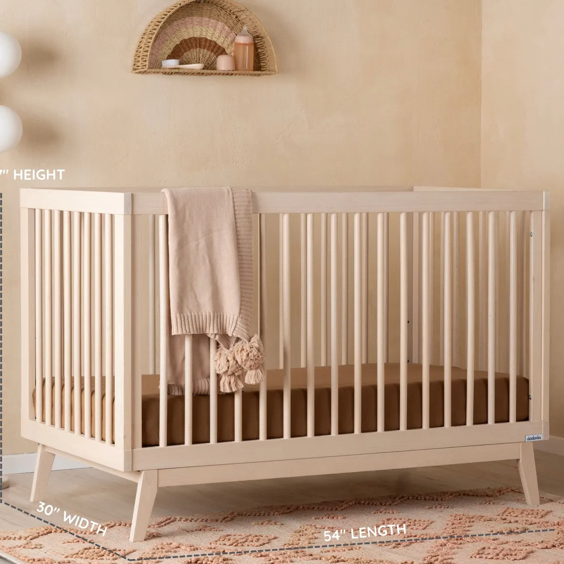 dadada Soho 3-in-1 Convertible Crib - Wash