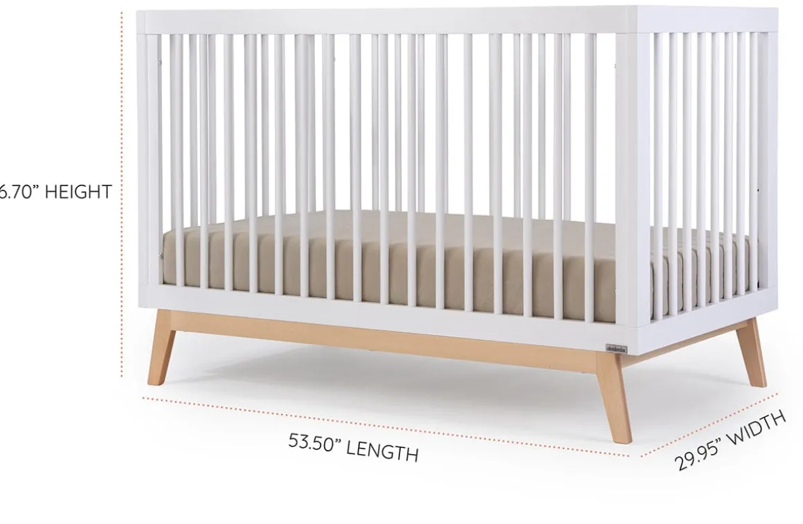 dadada Soho 3-in-1 Convertible Crib - White/Natural