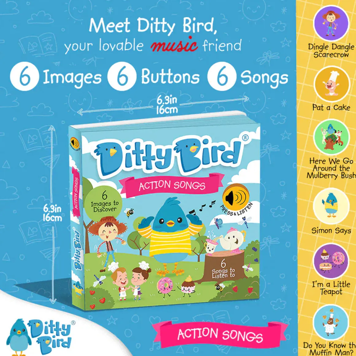 Ditty Bird Musical Books - Action Songs
