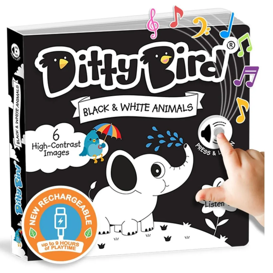 Ditty Bird Musical Books - Black and White Animals