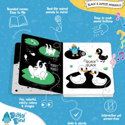 Ditty Bird Musical Books - Black and White Animals