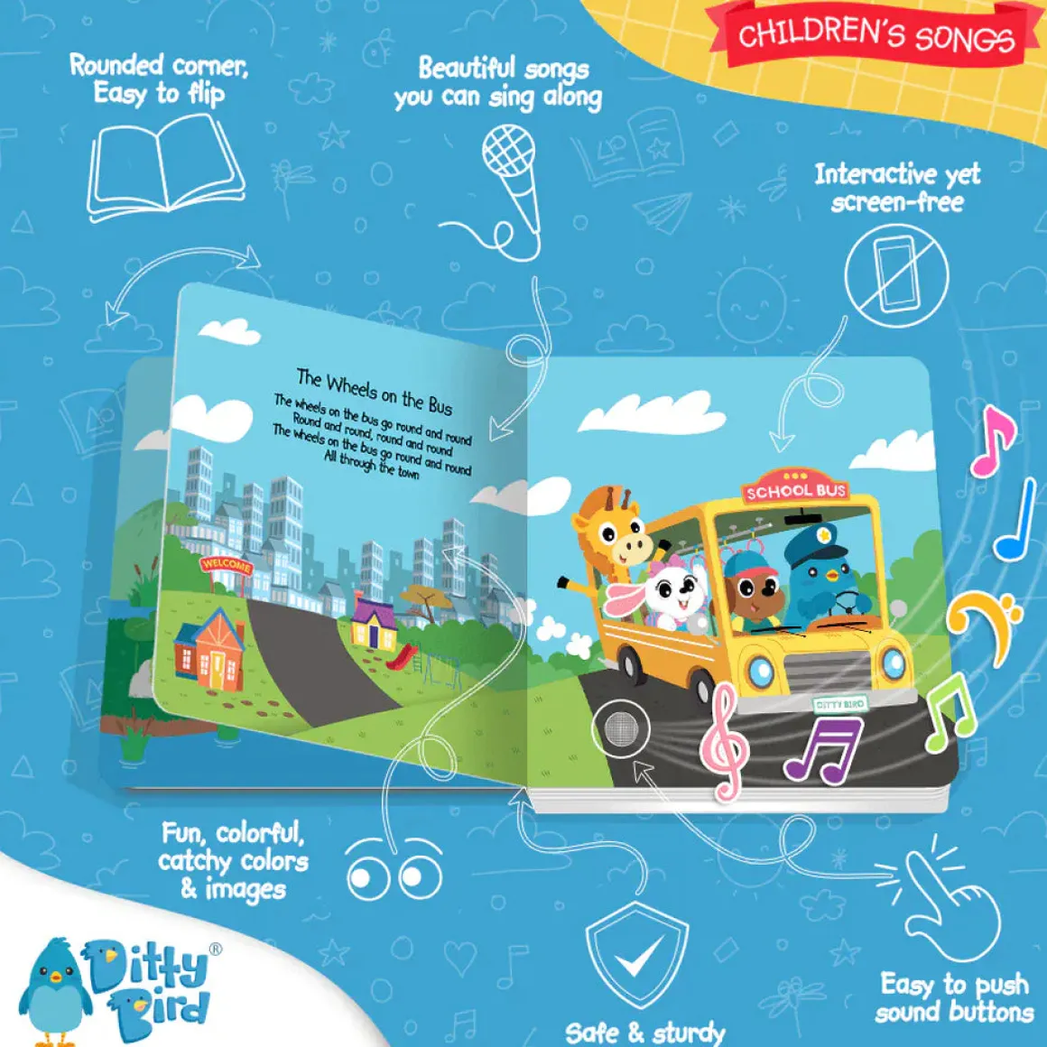 Ditty Bird Musical Books - Children's Songs