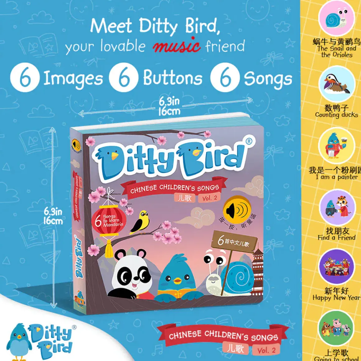 Ditty Bird Musical Books - Chinese Songs Vol 2