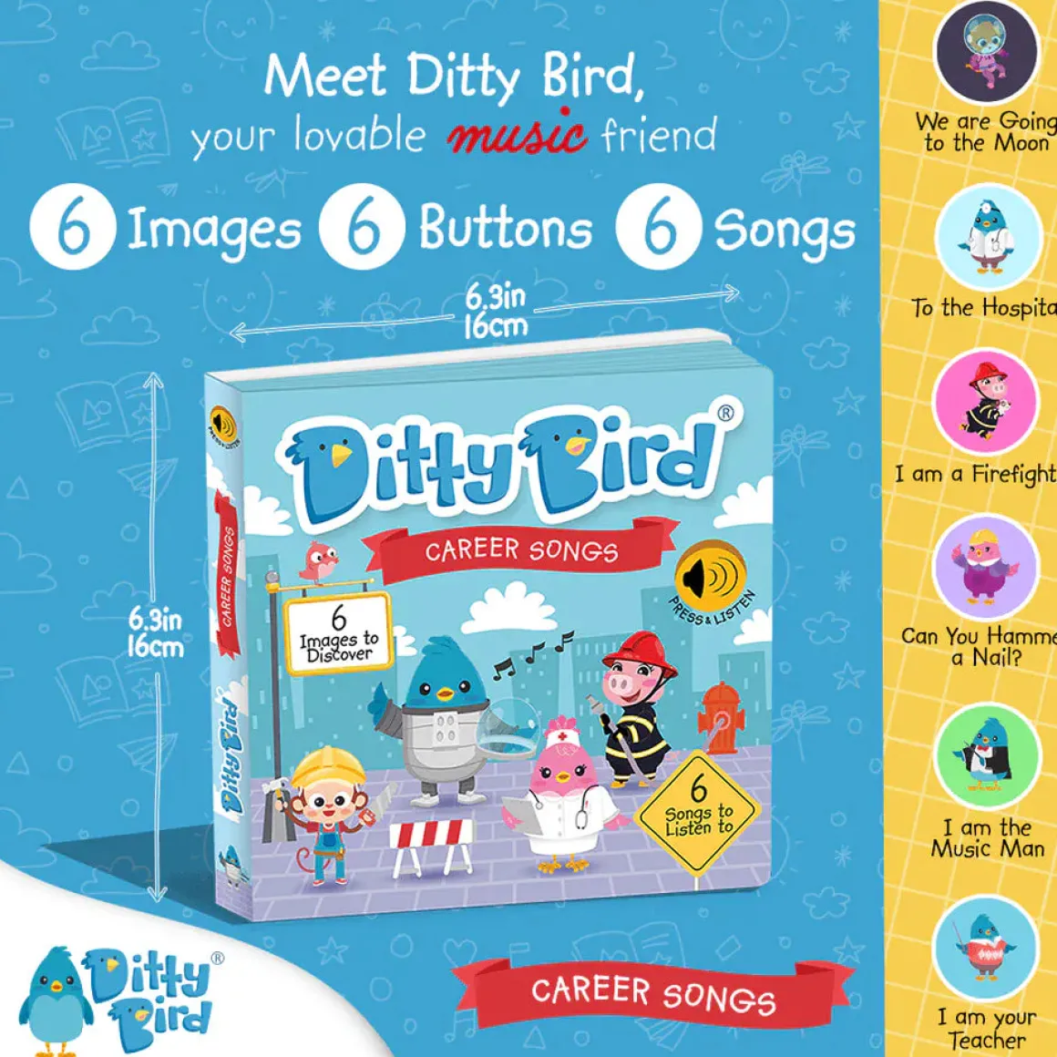 Ditty Bird Musical Books - When I Grow Up Songs