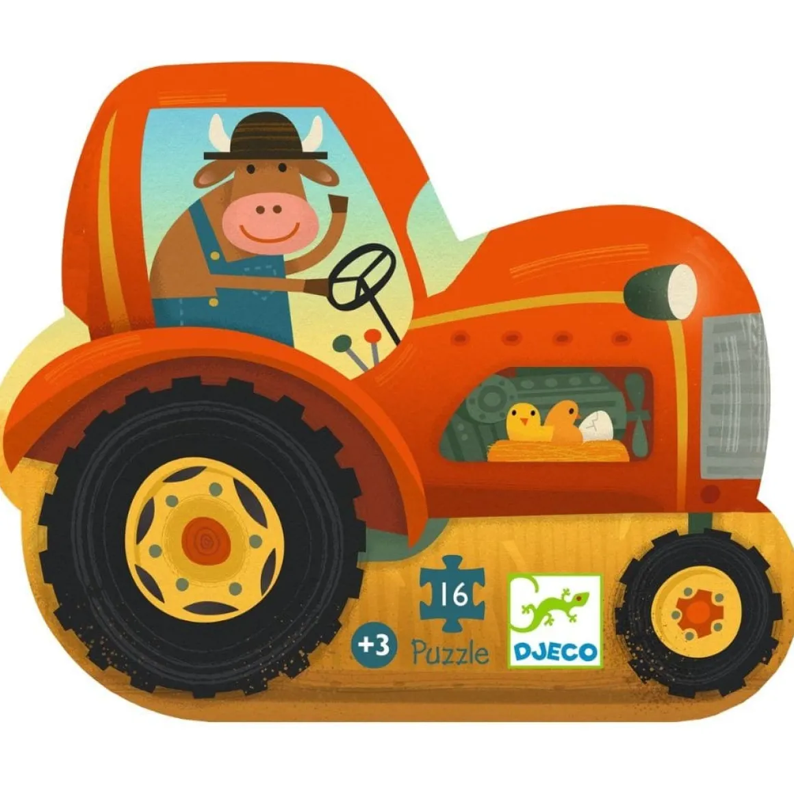 Djeco Mini Tractor Silhouette Puzzle