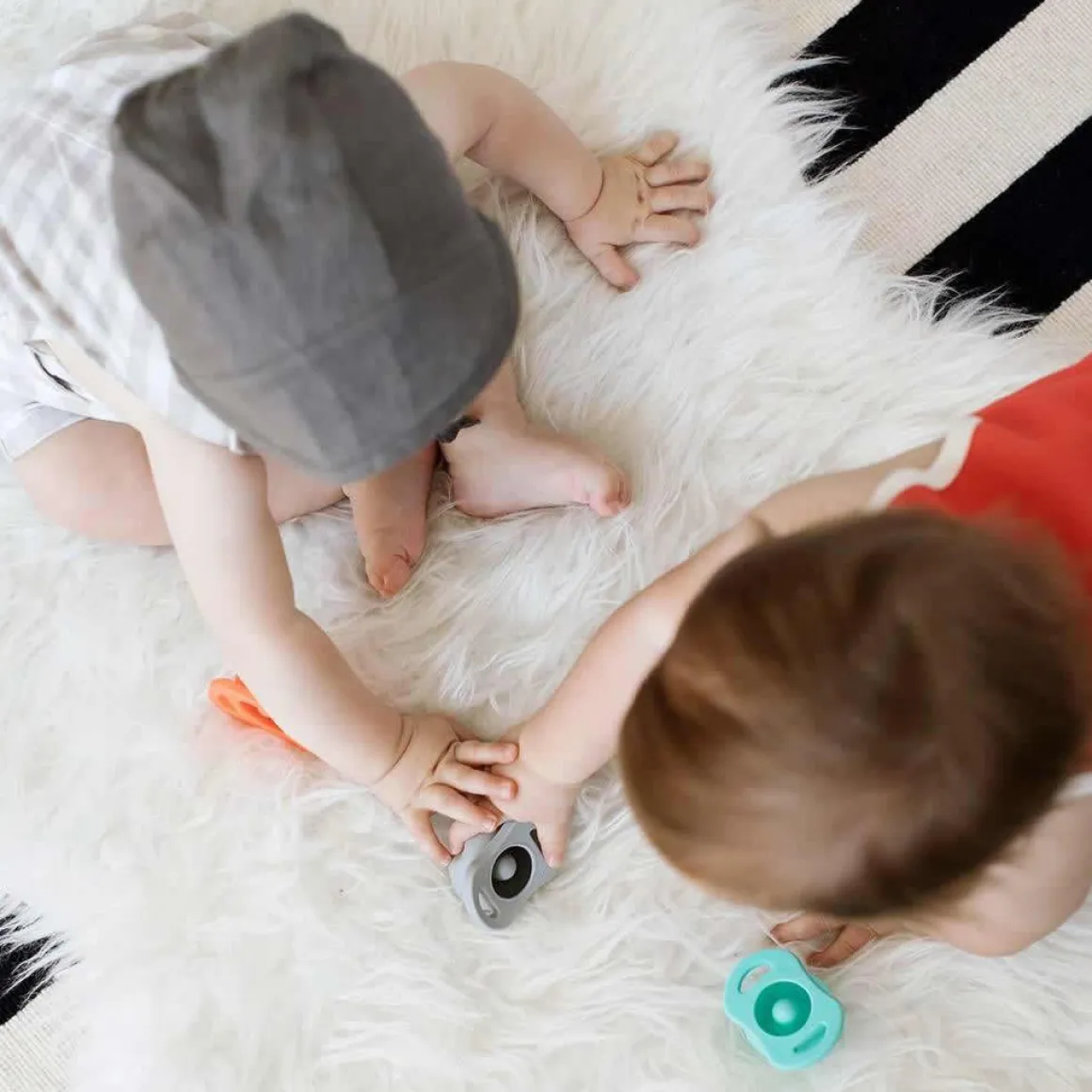 Doddle & Co. The Pop Pacifier, 2 Pack - Oh Happy Grey + In Teal Life