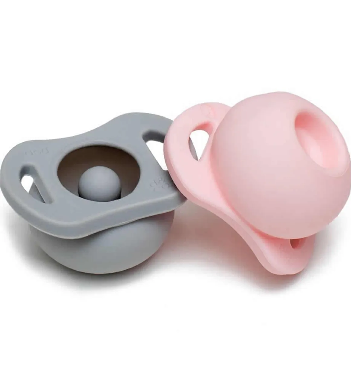 Doddle & Co. The Pop Pacifier, 2 Pack - Oh Happy Grey + Make Me Blush