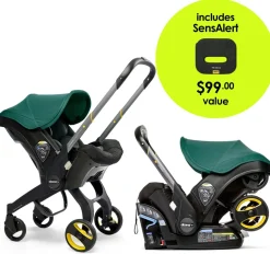 Doona+ Infant Car Seat & Stroller + SensAlert Pad Bundle - Racing Green