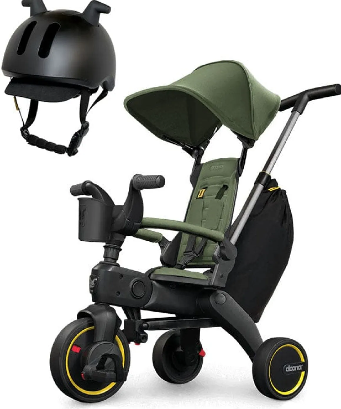 Doona Liki Trike S3 + Liki Helmet Bundle - Desert Green / Black
